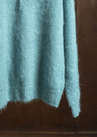 AURALEE BRUSHED SUPER KID MOHAIR KNIT POLO