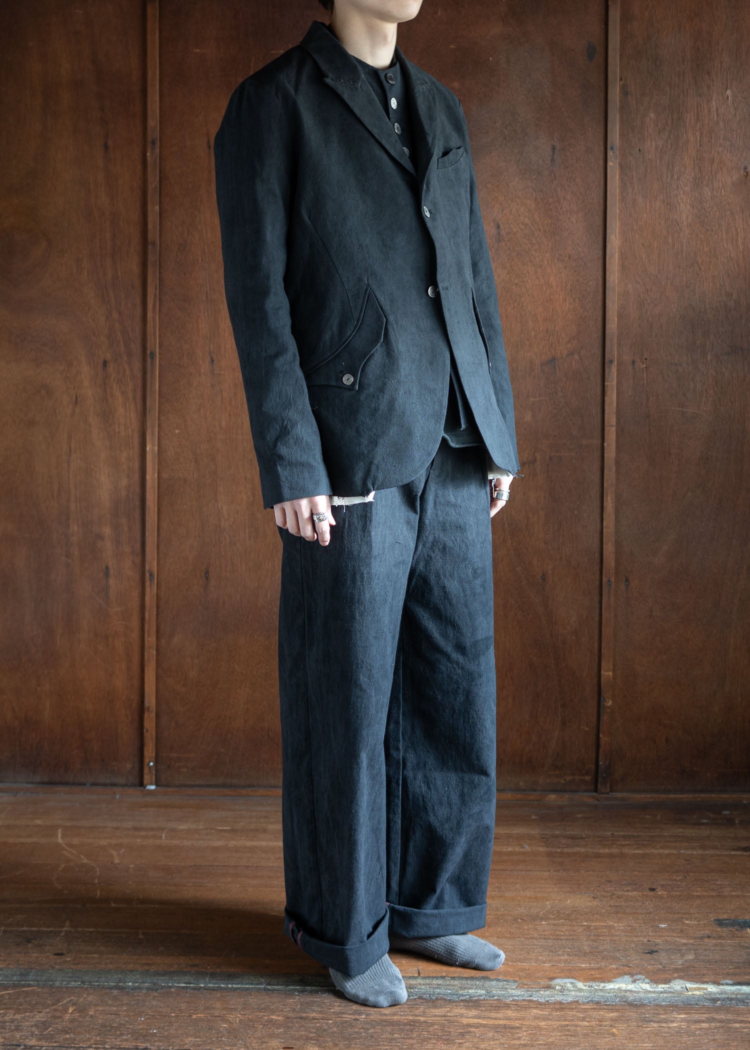 Professor.E E Pants Natural Dyed Black