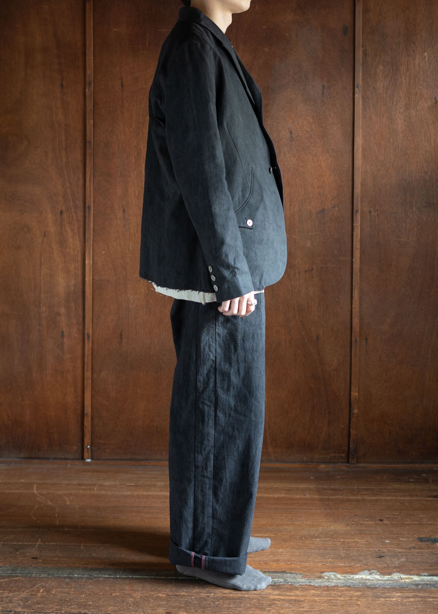 Professor.E E Pants Natural Dyed Black