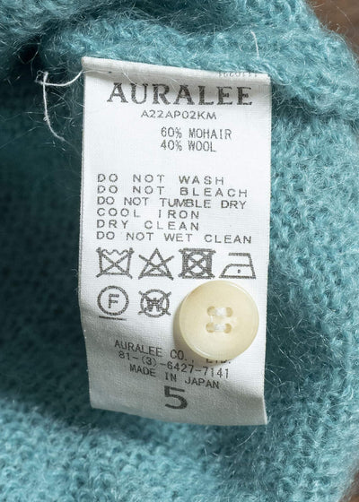 AURALEE BRUSHED SUPER KID MOHAIR KNIT POLO
