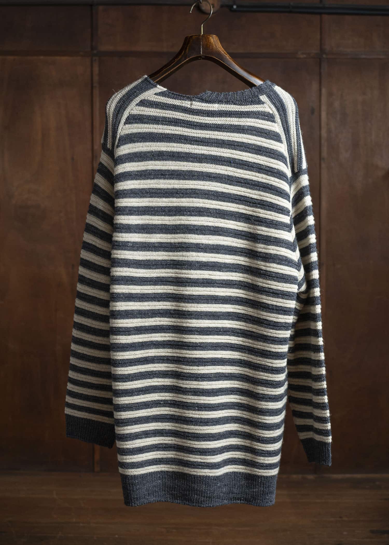 YOHJI YAMAMOTO POUR HOMME 24AW BORDER ASYMME ROUND NECK