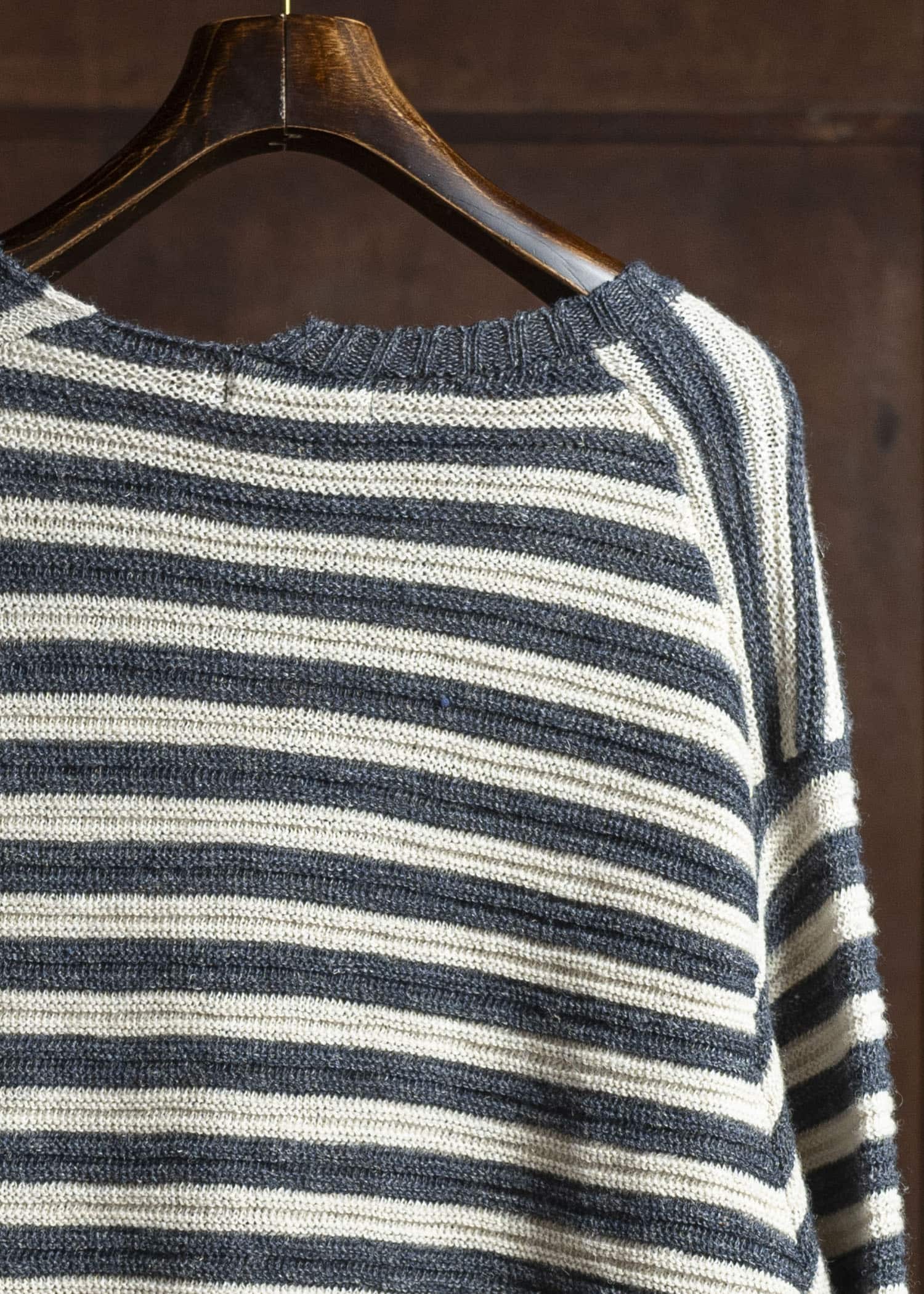 YOHJI YAMAMOTO POUR HOMME 24AW BORDER ASYMME ROUND NECK