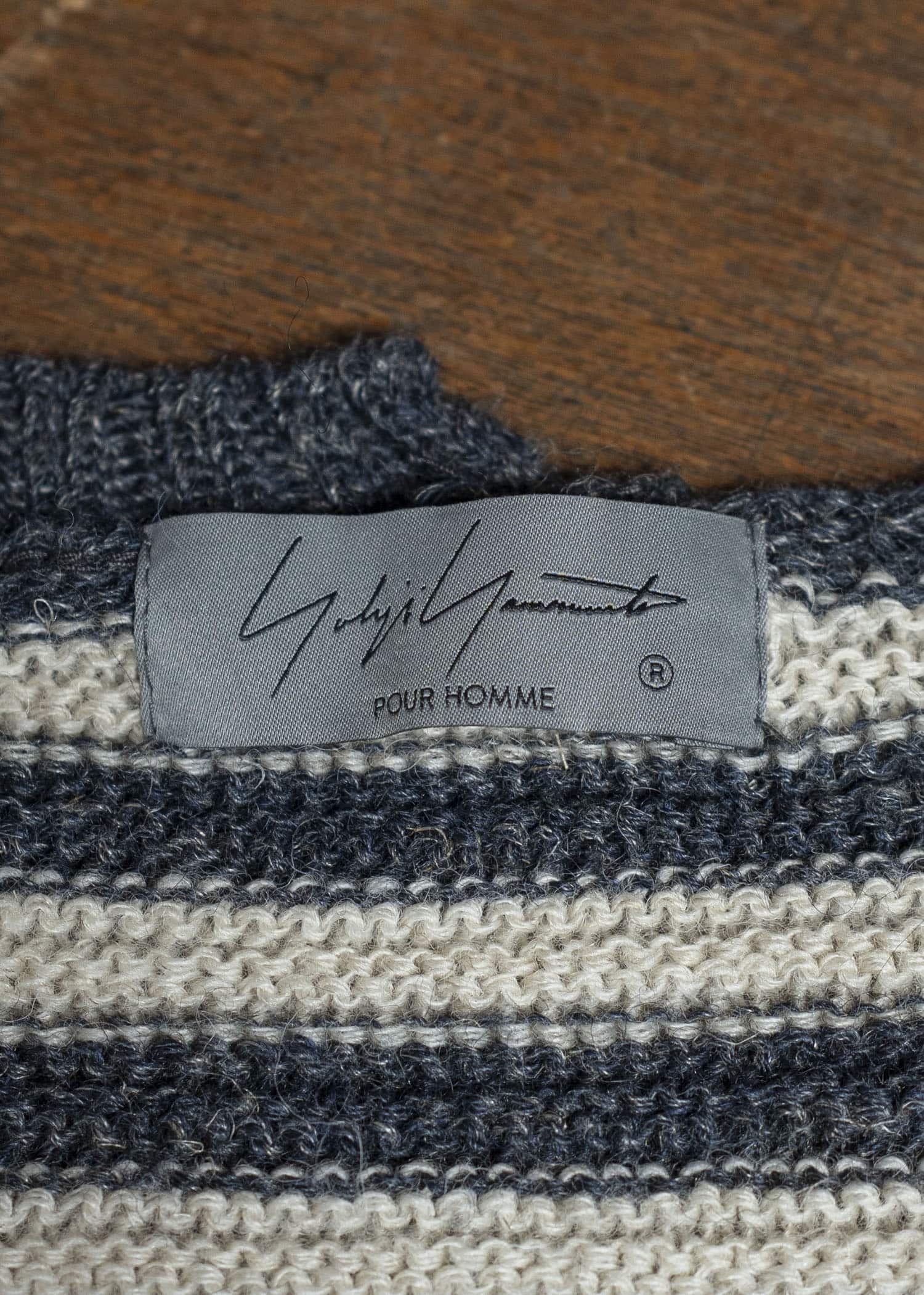 YOHJI YAMAMOTO POUR HOMME 24AW BORDER ASYMME ROUND NECK