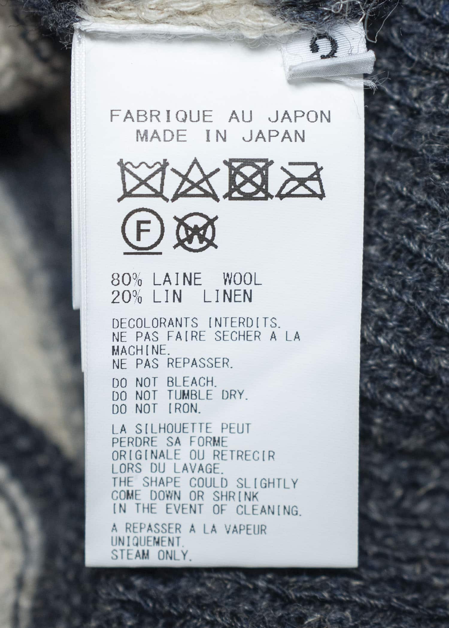 YOHJI YAMAMOTO POUR HOMME 24AW BORDER ASYMME ROUND NECK