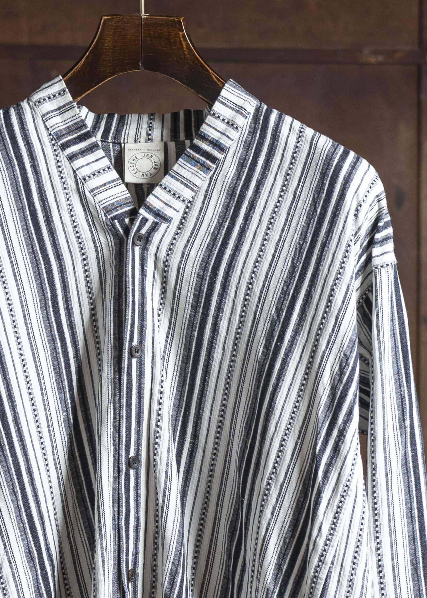 JAN-JAN VAN ESSCHE SHIRT#91 COTTON LINEN CONTRAST STRIPE