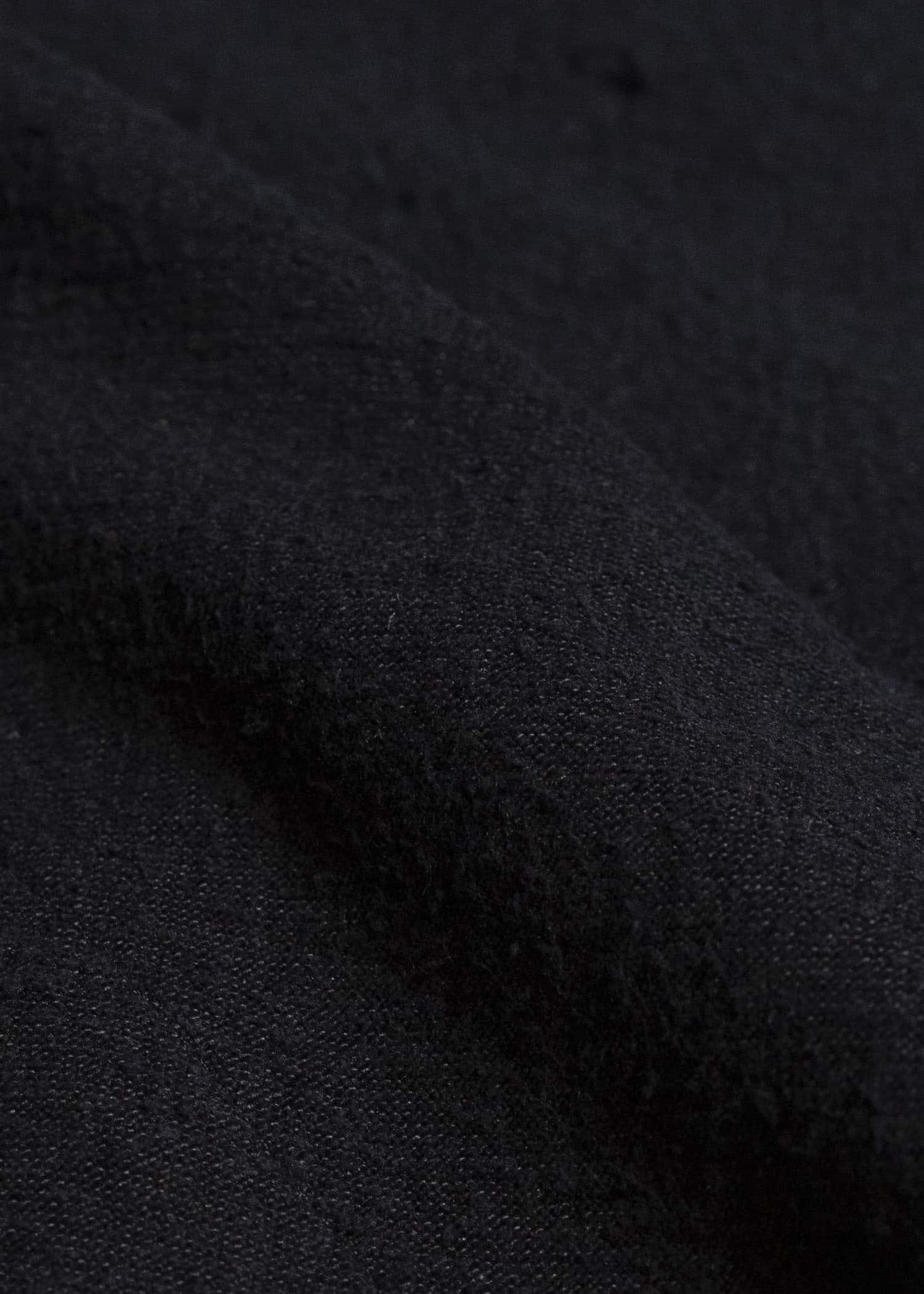 JAN-JAN VAN ESSCHE TUNIC#42 KIMONO COLLAR LOOSE FIT TUNIC WITH KNIFE PLEAT Hemp Se Nappy Cloth | Black