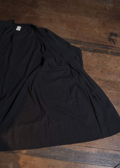 JAN-JAN VAN ESSCHE SHIRT#116 LONG SHIRT WITH DOUBLE CLOSURE AND PATCH POCKETS Hemp Se Nappy Cloth | Black