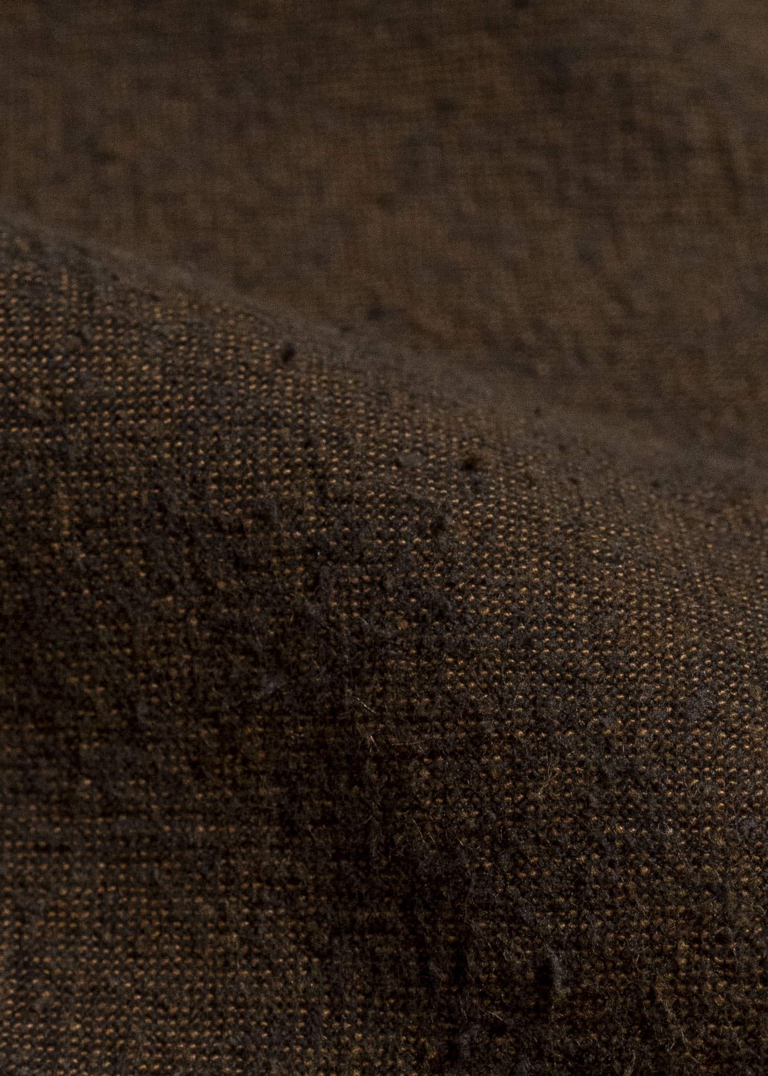 JAN-JAN VAN ESSCHE SHIRT#116 LONG SHIRT WITH DOUBLE CLOSURE AND PATCH POCKETS Hemp Se Nappy Cloth | Ochre