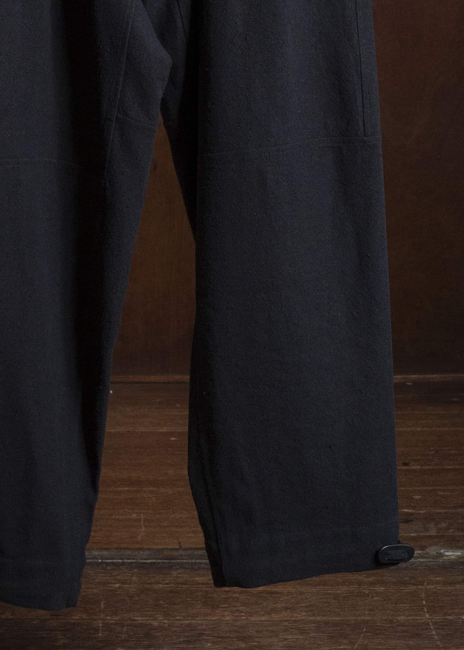 JAN-JAN VAN ESSCHE TROUSERS#94 TROUSERS WITH ELASTIC WAIST, PATCH POCKETS Hemp Se Nappy Cloth | Black