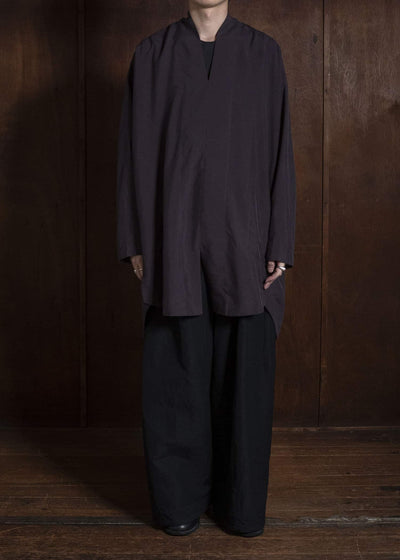 JAN-JAN VAN ESSCHE TROUSERS#93 DOUBLE PLEATED TROUSERS WITH BUTTONSYSTEM AT HEM Linen Wool Twill | Black