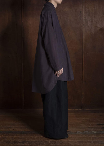 JAN-JAN VAN ESSCHE TROUSERS#93 DOUBLE PLEATED TROUSERS WITH BUTTONSYSTEM AT HEM Linen Wool Twill | Black