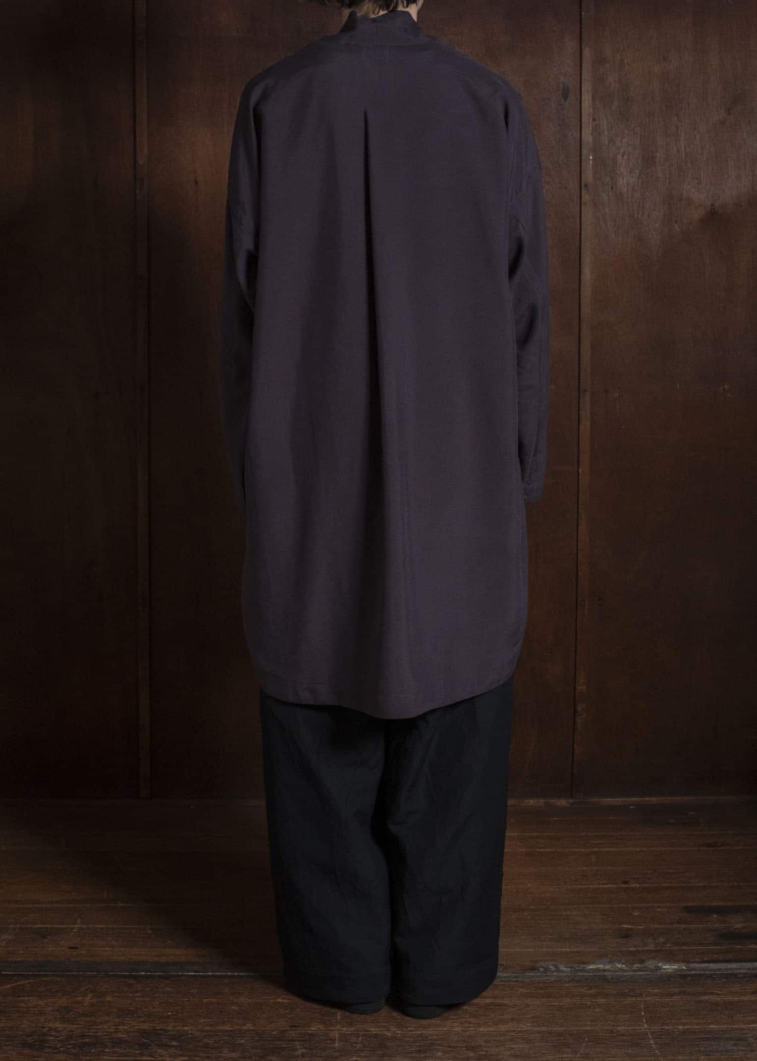 JAN-JAN VAN ESSCHE TROUSERS#93 DOUBLE PLEATED TROUSERS WITH BUTTONSYSTEM AT HEM Linen Wool Twill | Black
