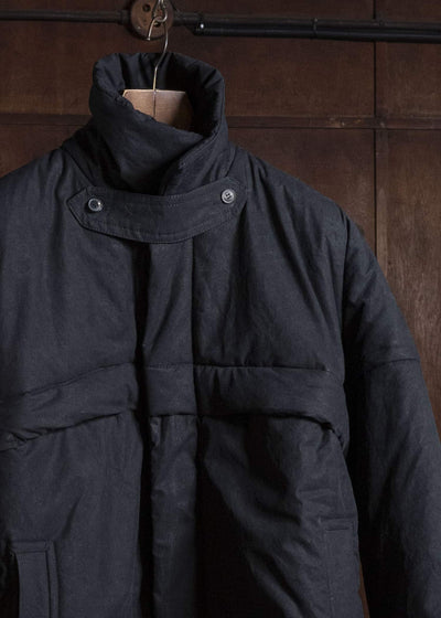 JAN-JAN VAN ESSCHE JACKET#67 PADDED JACKET WITH BLIND PLACKET, FULLY LINED Time Washed Canvas | Padded Deep Black