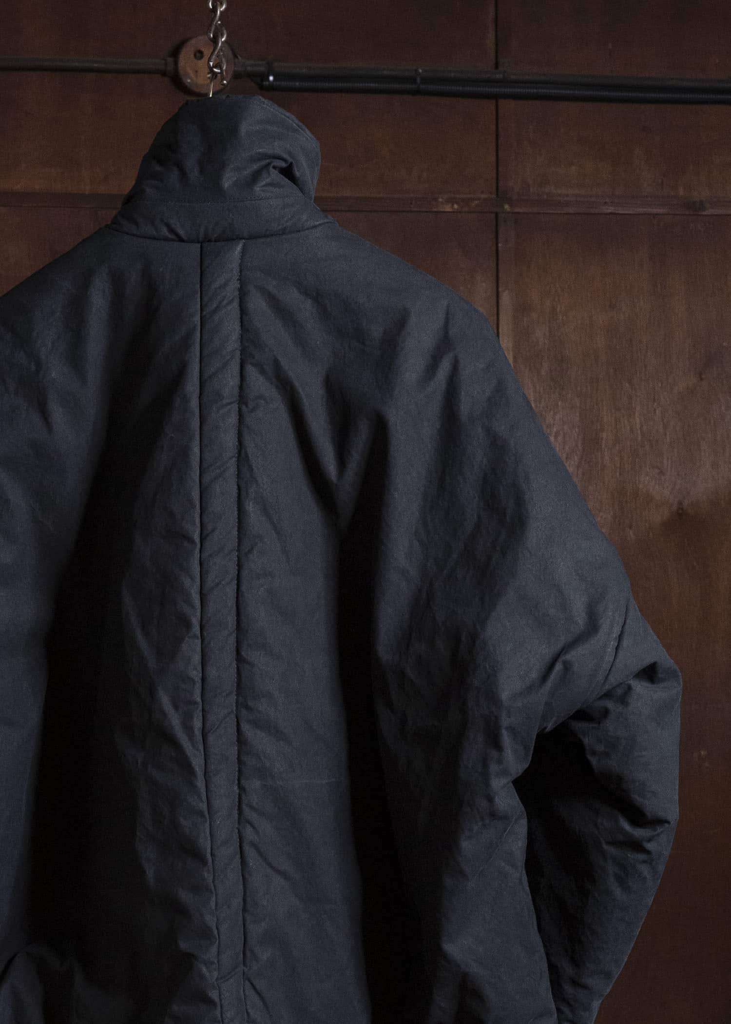 JAN-JAN VAN ESSCHE JACKET#67 PADDED JACKET WITH BLIND PLACKET, FULLY LINED Time Washed Canvas | Padded Deep Black