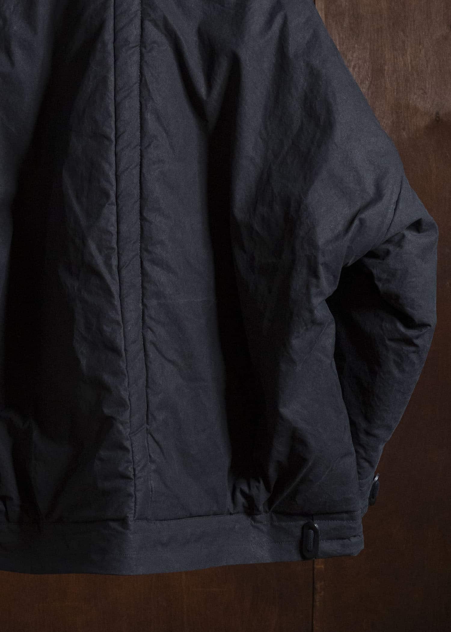 JAN-JAN VAN ESSCHE JACKET#67 PADDED JACKET WITH BLIND PLACKET, FULLY LINED Time Washed Canvas | Padded Deep Black