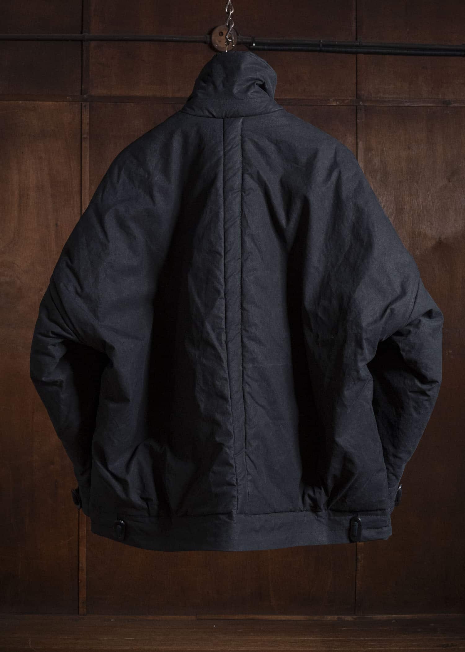 JAN-JAN VAN ESSCHE JACKET#67 PADDED JACKET WITH BLIND PLACKET, FULLY LINED Time Washed Canvas | Padded Deep Black