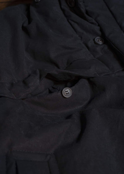 JAN-JAN VAN ESSCHE JACKET#67 PADDED JACKET WITH BLIND PLACKET, FULLY LINED Time Washed Canvas | Padded Deep Black