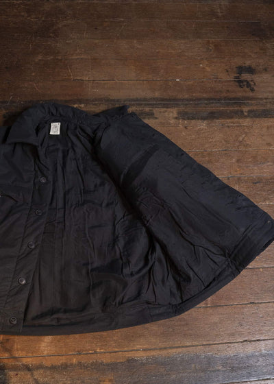 JAN-JAN VAN ESSCHE JACKET#67 PADDED JACKET WITH BLIND PLACKET, FULLY LINED Time Washed Canvas | Padded Deep Black