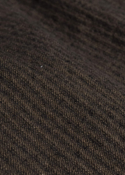JAN-JAN VAN ESSCHE TROUSERS#93 DOUBLE PLEATED TROUSERS WITH BUTTONSYSTEM AT HEM Hemp Co Reed Twill | Khaki Striped