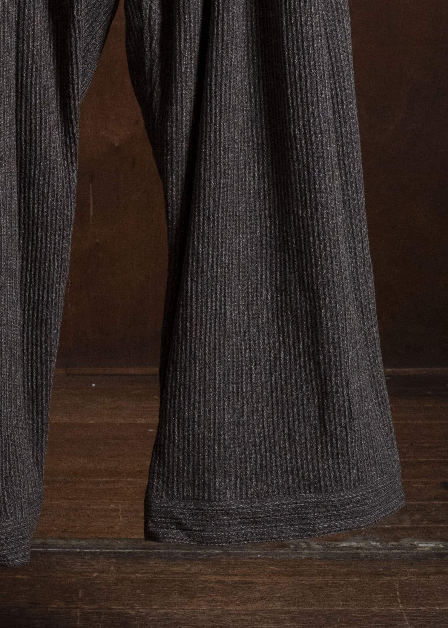JAN-JAN VAN ESSCHE TROUSERS#93 DOUBLE PLEATED TROUSERS WITH BUTTONSYSTEM AT HEM Yak Linen Cotton | Brown Striped