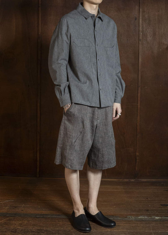 OPPOSE DUALITY OD3015TRS-26SS 6 Pocket Panel Linen Shorts Brown