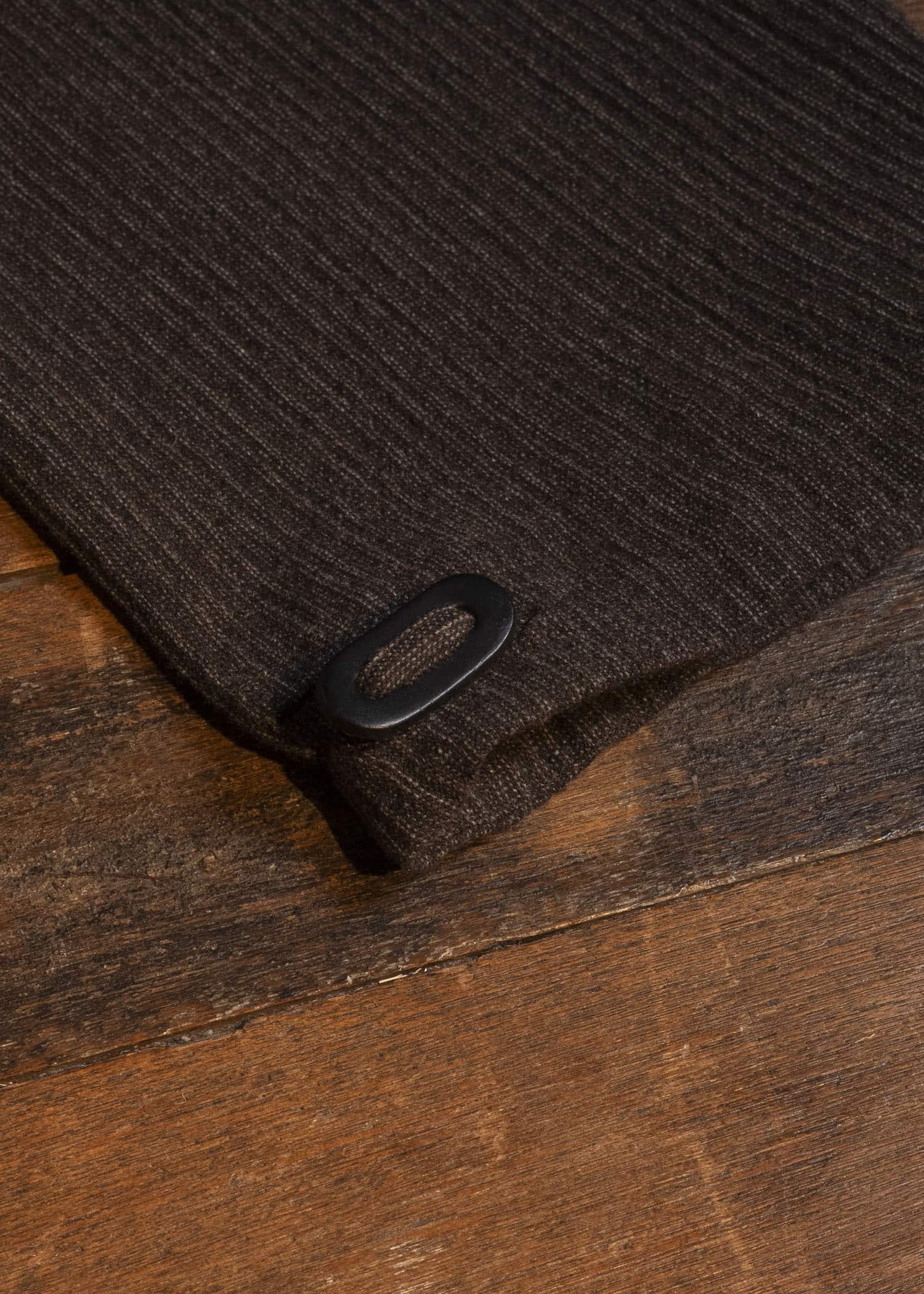 JAN-JAN VAN ESSCHE TROUSERS#94 TROUSERS WITH ELASTIC WAIST, PATCH POCKETS Yak Wo Linen Cotton | Brown Striped
