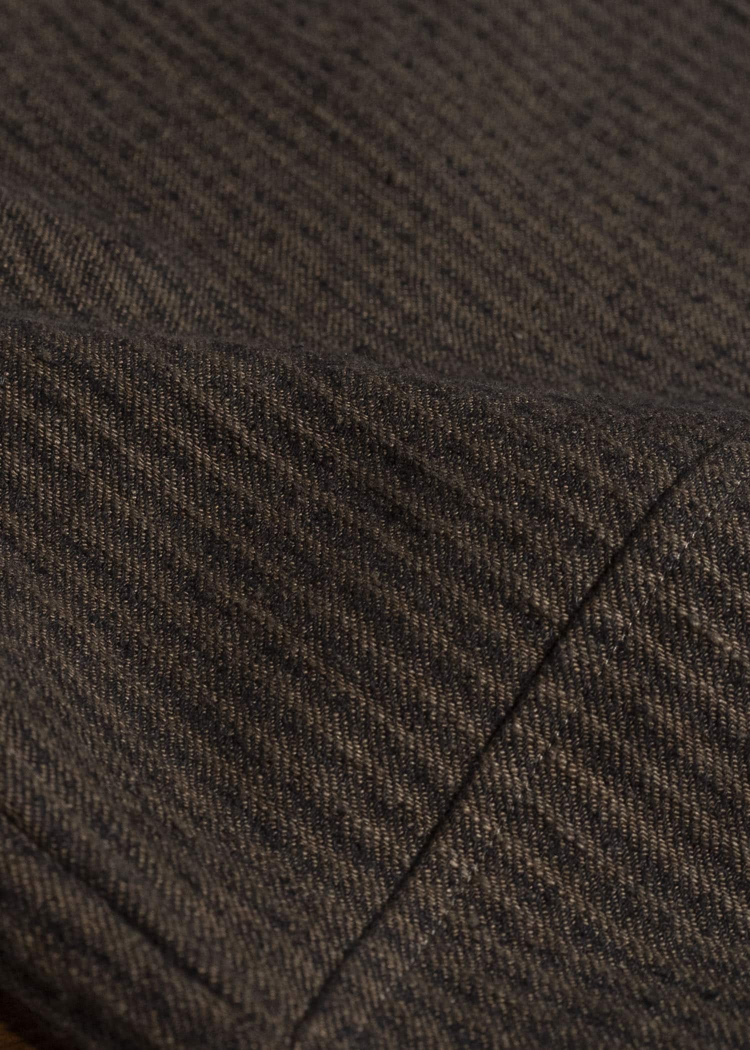 JAN-JAN VAN ESSCHE TROUSERS#94 TROUSERS WITH ELASTIC WAIST, PATCH POCKETS Hemp Co Reed Twill | Khaki Striped