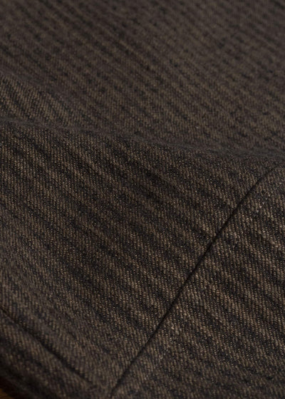JAN-JAN VAN ESSCHE TROUSERS#94 TROUSERS WITH ELASTIC WAIST, PATCH POCKETS Hemp Co Reed Twill | Khaki Striped