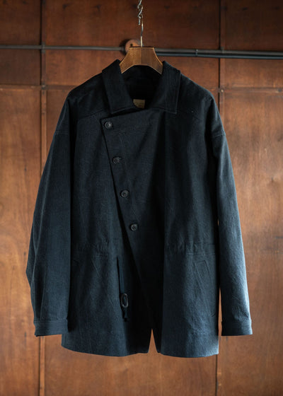 JAN-JAN VAN ESSCHE JACKET#55 PERFECTO-STYLE JACKET STONE WASHED DENIM BLACK
