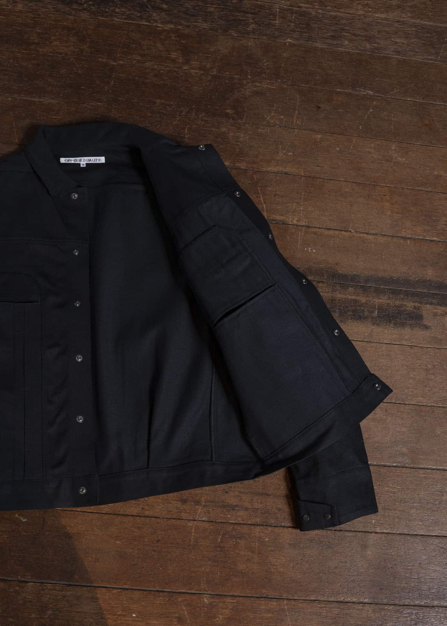 OPPOSE DUALITY OD1001JKT-26AW 6 Pocket Panel Denim JKT Black