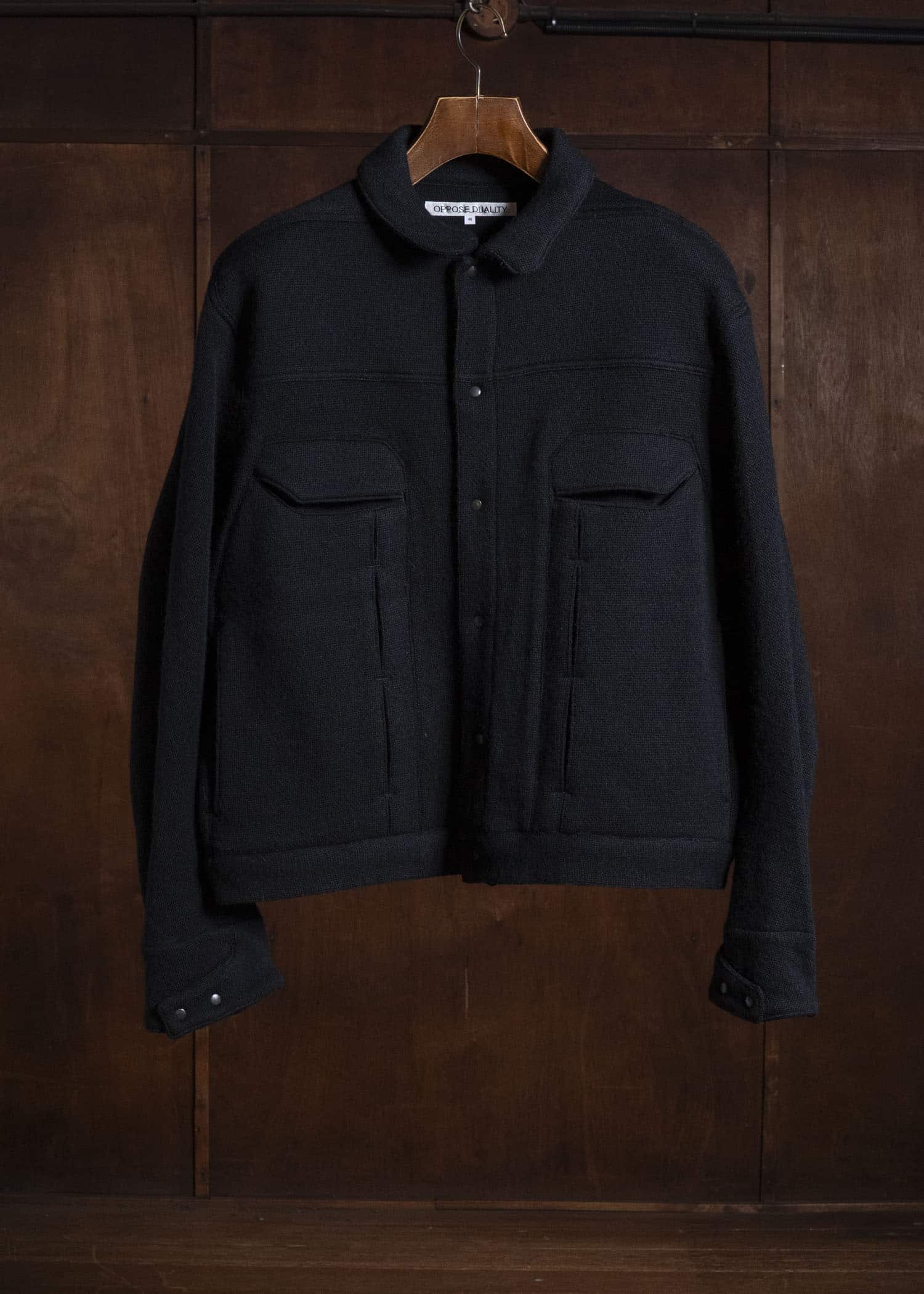 OPPOSE DUALITY OD1002JKT-26AW 6 Pocket Panel Knit JKT Black