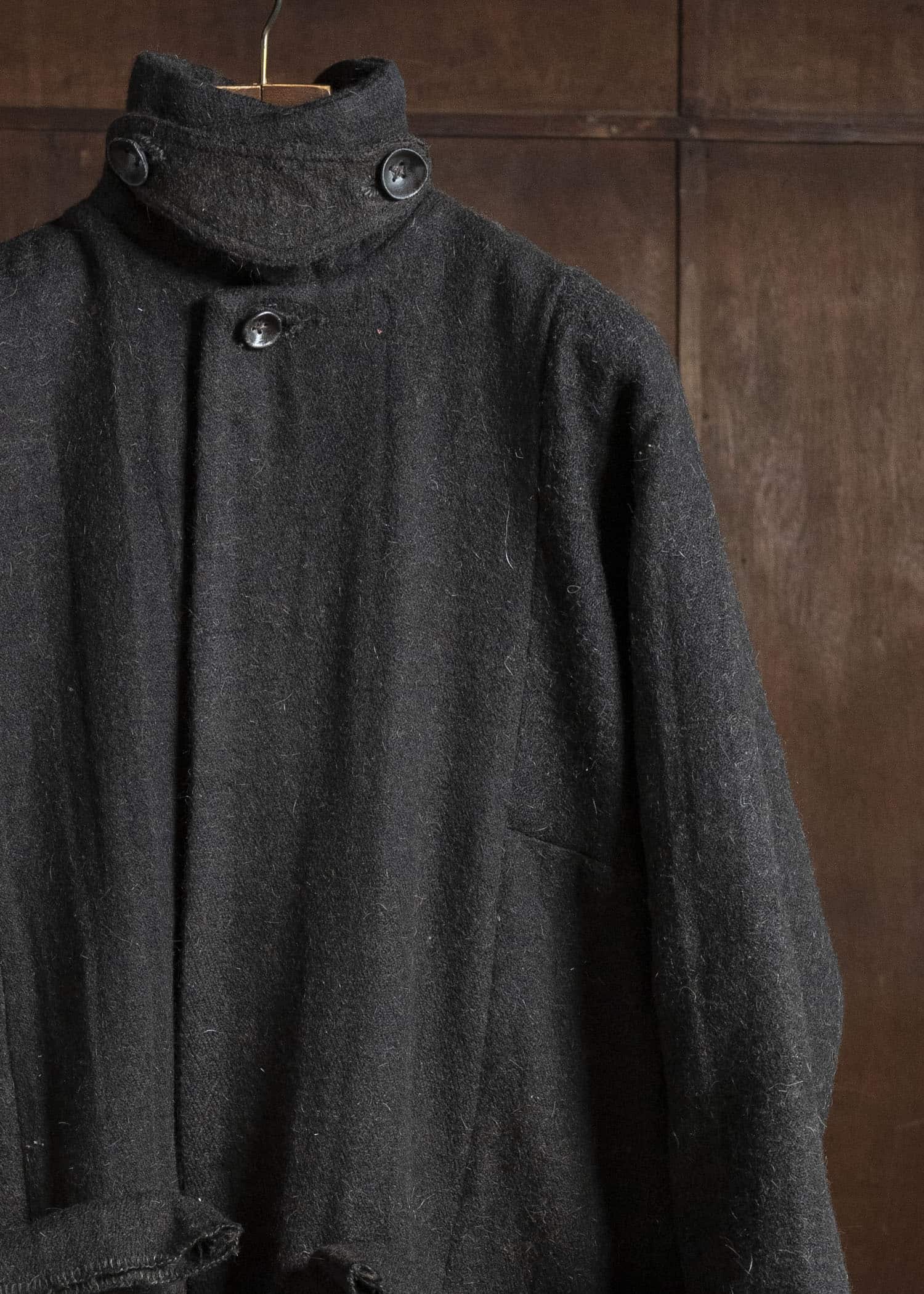 Gathering Textiles Farmer Coat Handwoven , Handfelted Yak And Sheep , Wool , Black Brown FAC01-WL-BB