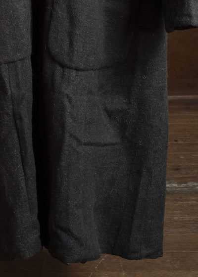 Gathering Textiles Farmer Coat Handwoven, Handfelted Yak And Sheep, Wool, Black Brown FAC01-WL-BB