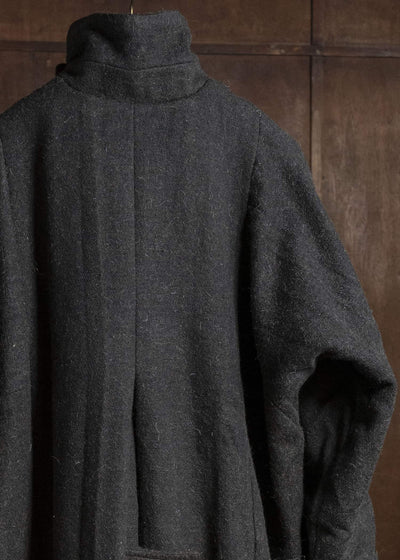 Gathering Textiles Farmer Coat Handwoven, Handfelted Yak And Sheep, Wool, Black Brown FAC01-WL-BB