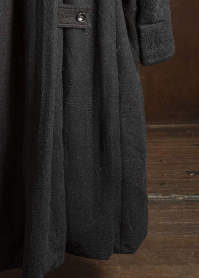 Gathering Textiles Farmer Coat Handwoven, Handfelted Yak And Sheep, Wool, Black Brown FAC01-WL-BB