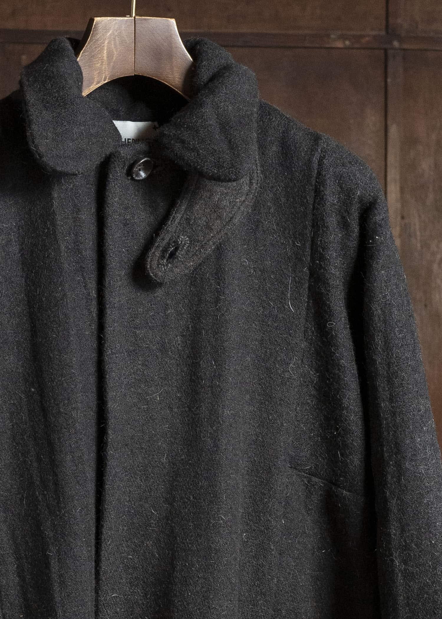 Gathering Textiles Farmer Coat Handwoven , Handfelted Yak And Sheep , Wool , Black Brown FAC01-WL-BB