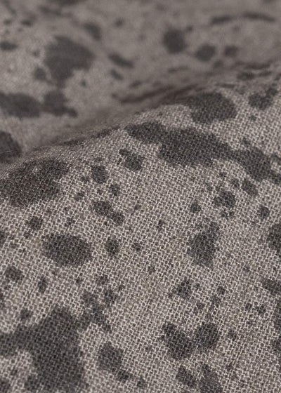 Gathering Textiles Fisherman Shirt (Curved) Linen Cotton Blend, Naturally Rain Dyed Black And Clay FIS02-LC-SB