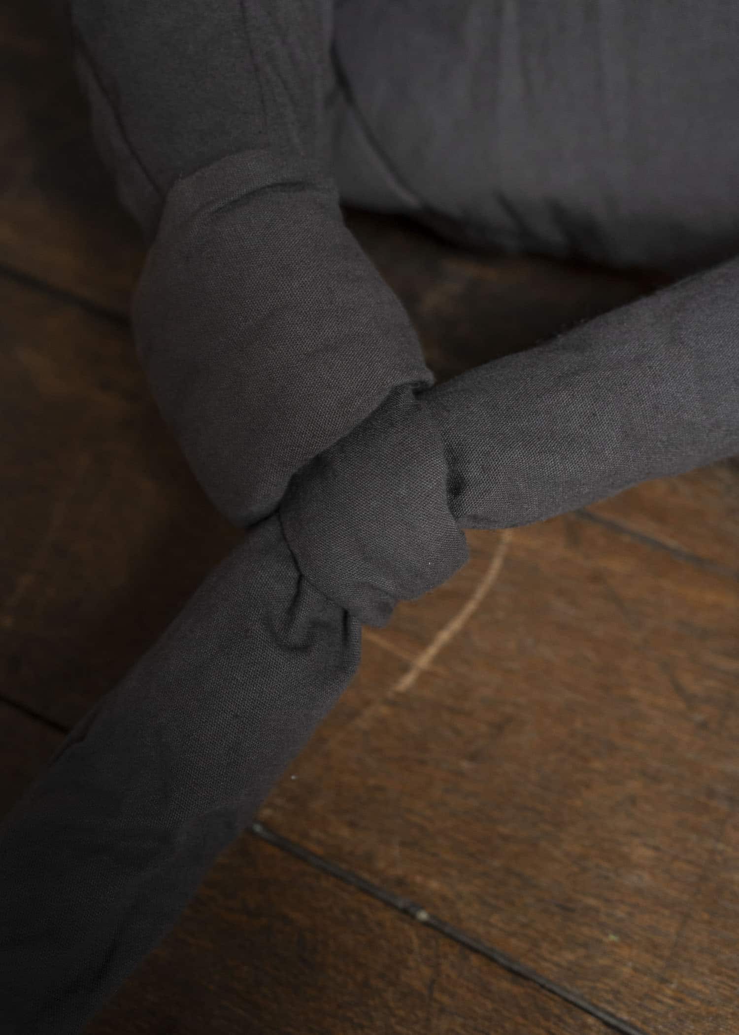 Gathering Textiles Roly Poly Bag Handwoven Organic , Naturally Dyed Cotton , Navy Grey RPB01-HC-NG