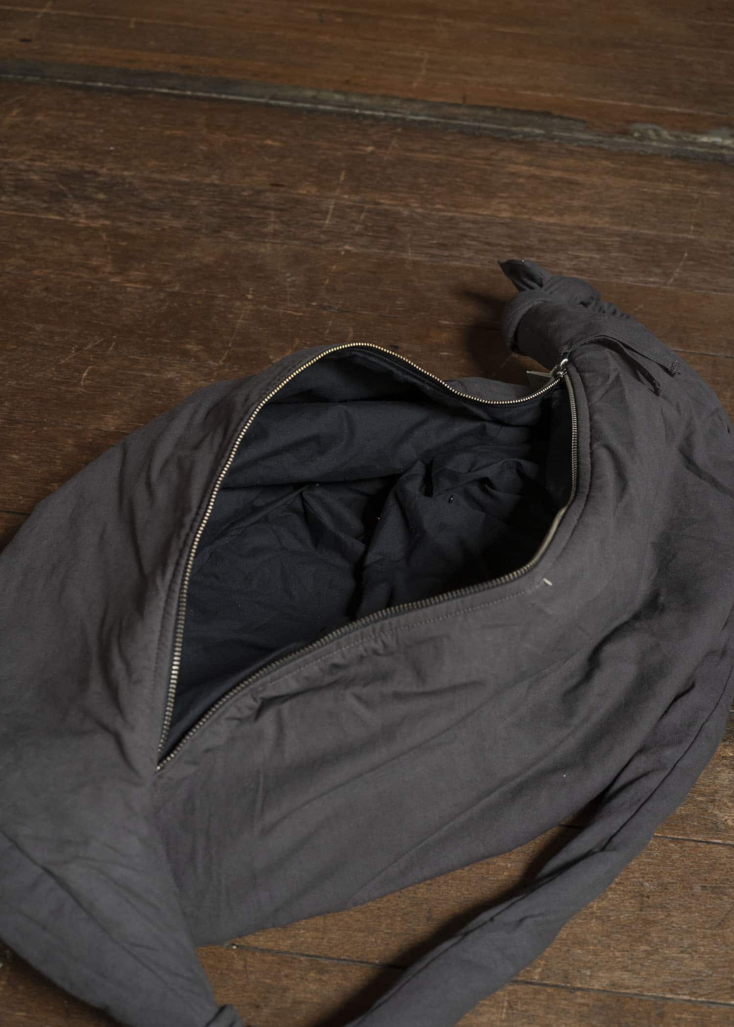 Gathering Textiles Roly Poly Bag Handwoven Organic , Naturally Dyed Cotton , Navy Grey RPB01-HC-NG