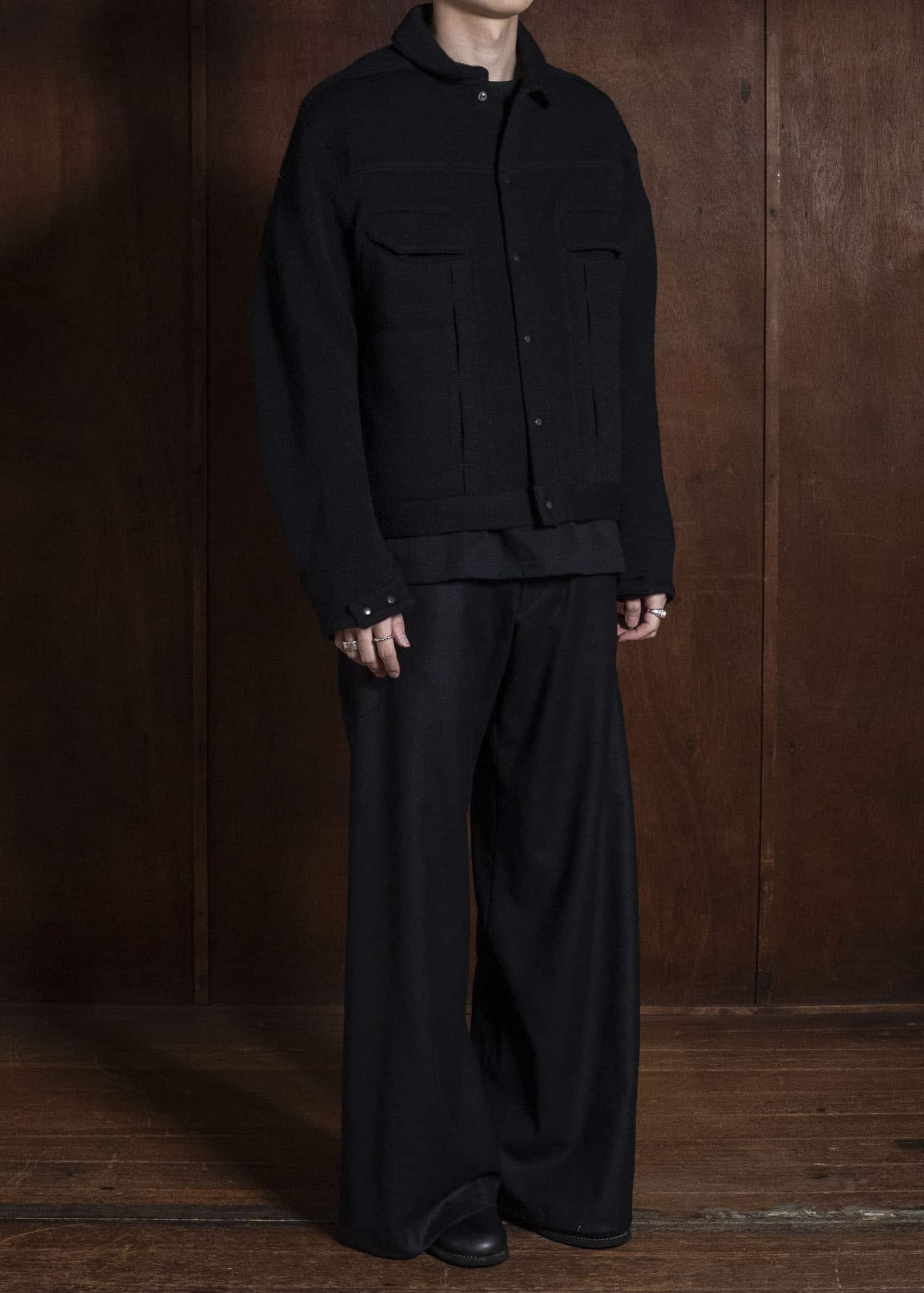 OPPOSE DUALITY OD1002JKT-26AW 6 Pocket Panel Knit JKT Black