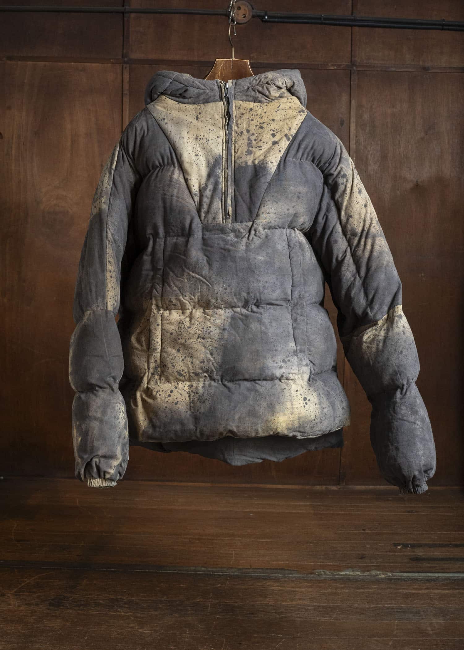 Gathering Textiles Fisherman Puffer Linen Ramie Plant Dyed Military Green FSP01-LR-KG