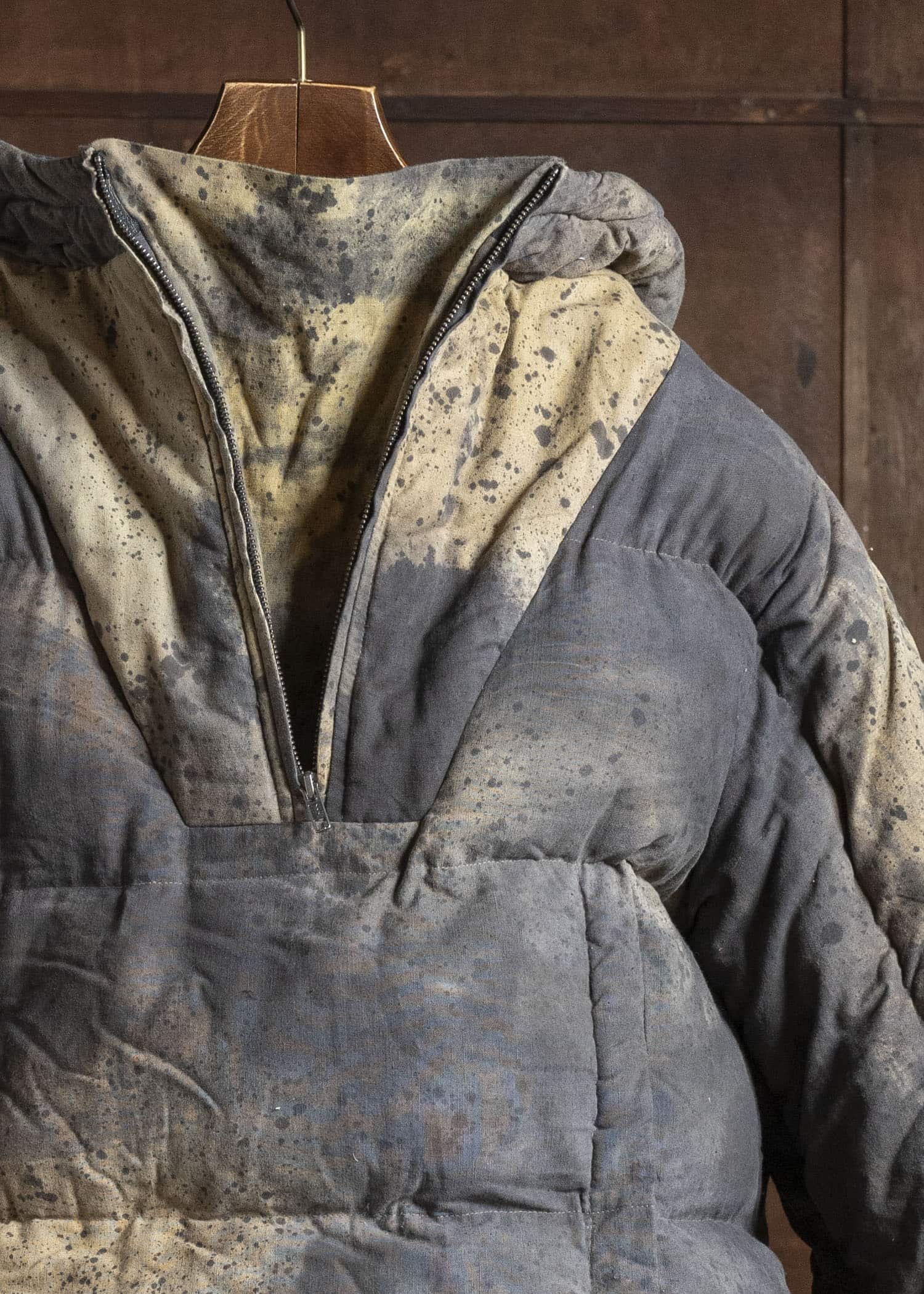 Gathering Textiles Fisherman Puffer Linen Ramie Plant Dyed Military Green FSP01-LR-KG