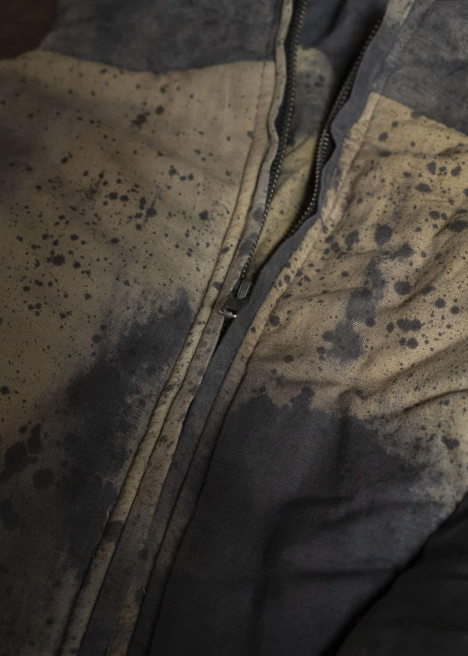 Gathering Textiles Fisherman Puffer Linen Ramie Plant Dyed Military Green FSP01-LR-KG