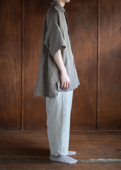 JAN-JAN VAN ESSCHE SHIRT#98 SHORT SLEEVE SHIRT LINEN MESH KHAKI