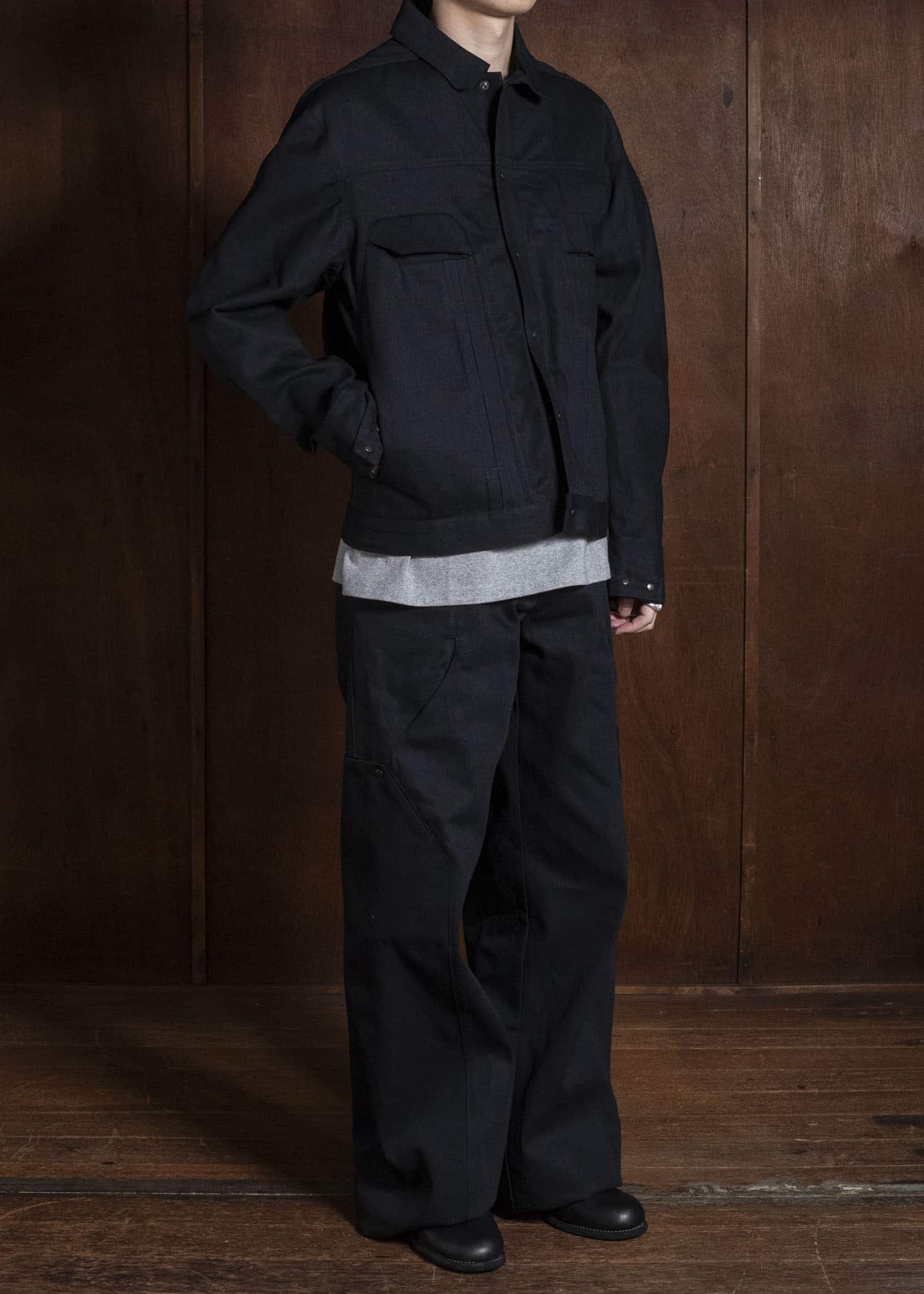 OPPOSE DUALITY OD1001JKT-26AW 6 Pocket Panel Denim JKT Black