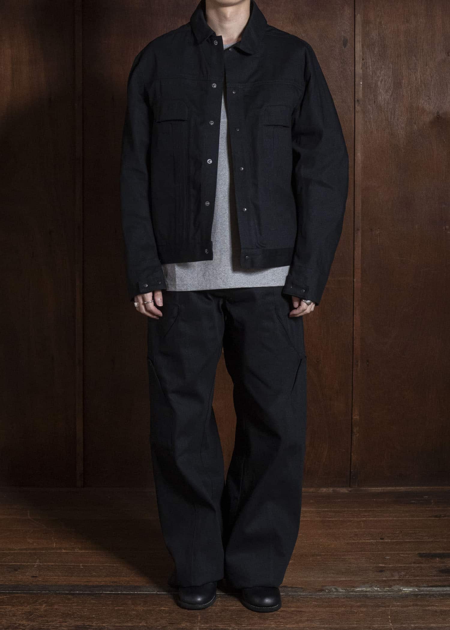OPPOSE DUALITY OD1001JKT-26AW 6 Pocket Panel Denim JKT Black