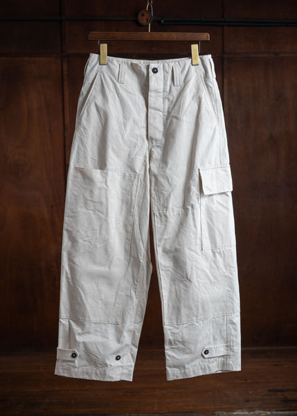 amachi. Double Knee Cargo Pants -Heavy Weight Off White AY00-6-5-Off White