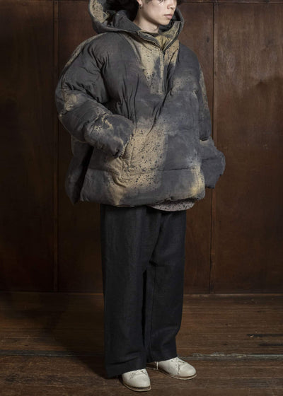 Gathering Textiles Fisherman Puffer Linen Ramie Plant Dyed Military Green FSP01-LR-KG