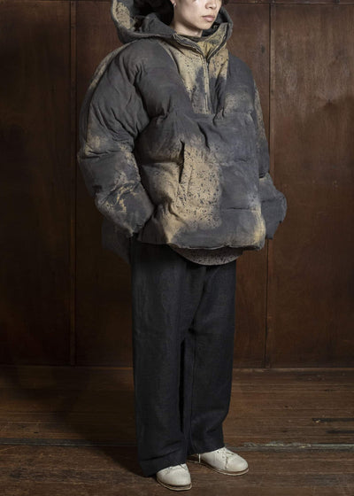 Gathering Textiles Fisherman Puffer Linen Ramie Plant Dyed Military Green FSP01-LR-KG