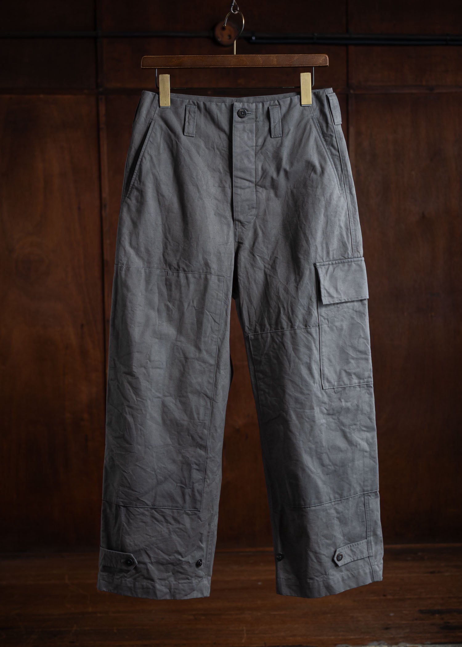 amachi. Double Knee Cargo Pants -Heavy Weight Stone Gray AY00-6-5-Stone Gray